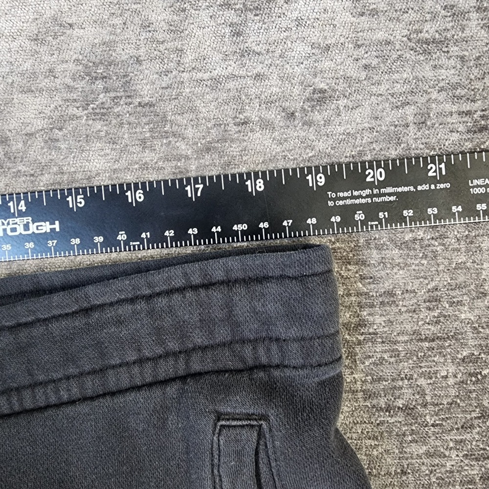 Nike Sweat Shorts Men Medium Black Fair Faded Big Swoosh Logo Fleece - Picture 3 of 10
